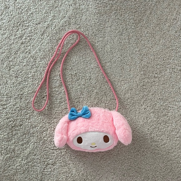 rare! miniso x sanrio my melody plush crossbody bag - Picture 1 of 7